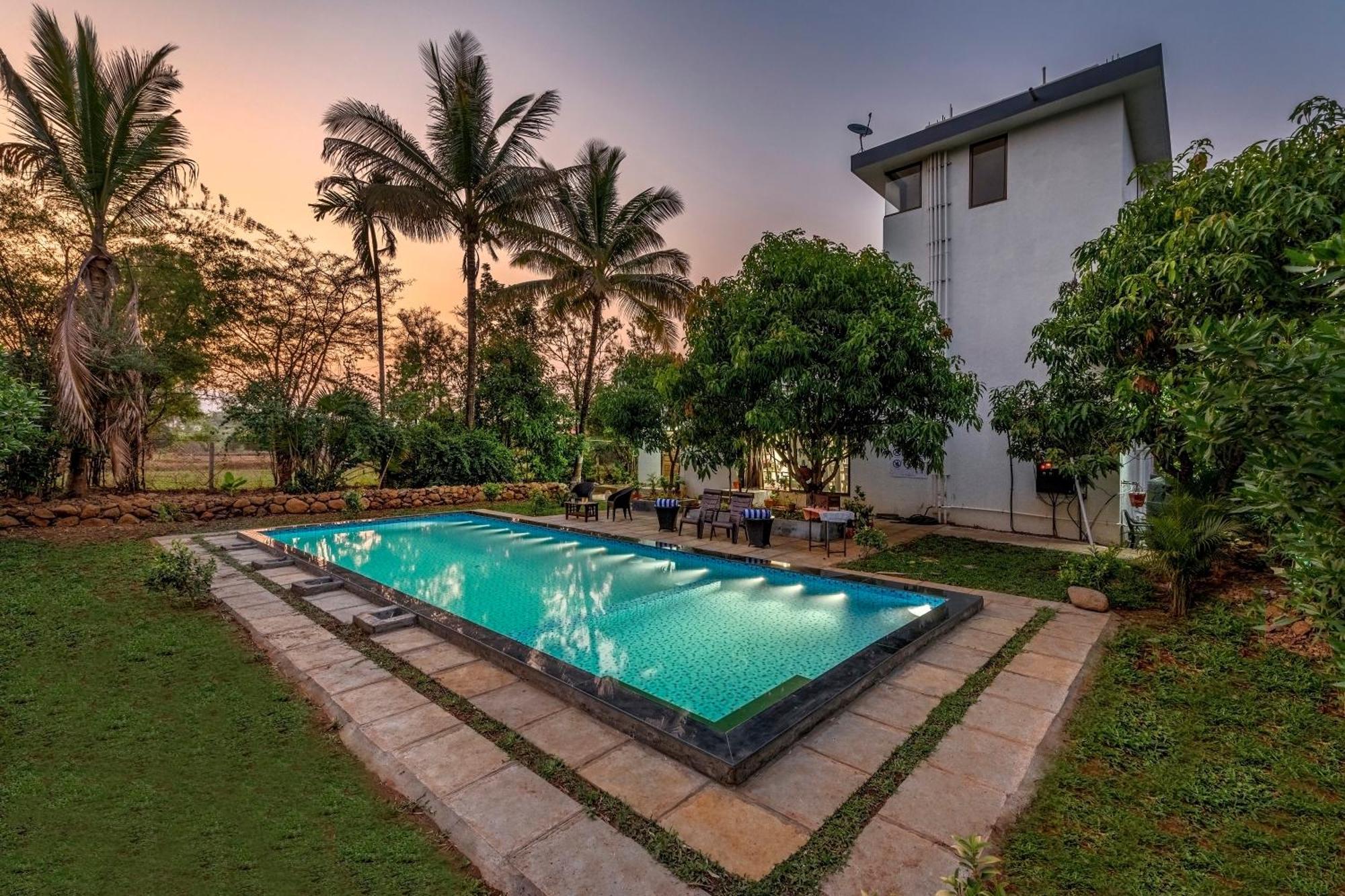 Saffronstays Lakeview Nivara - Farm Stay Villa With Private Pool Near Pune Luaran gambar